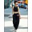 3-Pack Women'S Chicago Letter Print Sweatpants, Elastic Waist Casual Joggers, Polyester Knit, Loose Fit, Pockets, All-Season Sportswear, Adult Sizes
