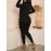 [Casual Two-Piece Set] FLS9300WM23 Women's Casual Two-Piece Set: Soft Stretch Fabric, Black Long Sleeve 