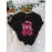 Plus Size, Women's Breast Cancer Awareness T-Shirt - Non-Transparent Black Top with Pink Boxing Gloves, Charity Event Apparel for, Survivor Gifts - Machine Washable Summer Shirt, Wear, Geometric Print, Comfortable Fabric, Casual Wear, Gift Shoppers