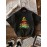 Women's Plus Size Geometric Christmas Tree Print T-Shirt - Polyester Blend Crew Neck Tee with Medium Stretch, Casual Short Sleeve Top for Spring/Summer - Festive Black Fashion