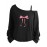 Plus Size - Plus Size Women'S Casual Long Sleeve Cami Top with Pink Bow Print - Asymmetrical Neckline, Soft Polyester Blend, Machine Washable, All-Season Comfort Fit, Ladies T Shirts