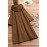 Women'S Elegant Fleece-Lined Mid-Length Coat - Loose Fit Long Sleeve with Button Front, Solid Color Brown, Perfect for Fall/Winter, Cozy Outerwear | Buttondown Coat | Placket Closure