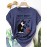 Women'S Casual Cat & Fish Print T-Shirt - Short Sleeve, Crew Neck, Medium Stretch, Vintage Style, Multiple Colors Available, Sizes S-XXL