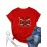 1pc Women'S Plus Size Christmas T-Shirt - Casual Crew Neck Polyester Top with Slight Stretch, Festive Reindeer Bow Print, Knit Fabric Short Sleeve Tee for Summer