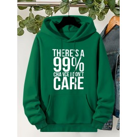 Plus Size Cozy Chic Letter Print Drawstring Hoodie - Soft Warm Fleece Lined Long Sleeve Sweatshirt with Relaxed Fit for Fall & Winter - Women's Comfortable Casual Wear for Everyday