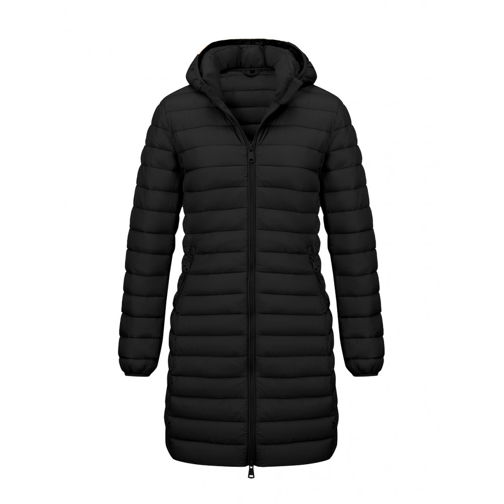 [Chic Beige Coat] Elegant Chic Beige Lightweight Nylon Women's Mid-Length Coat | Regular Fit Zipper Front for Commuting & Casual Outings